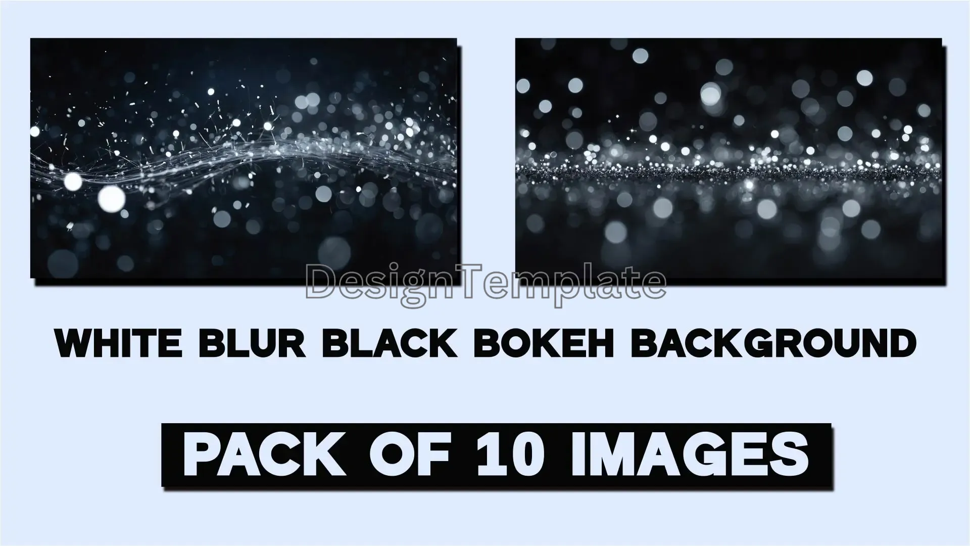 Elegant White Bokeh on Black Blurred Sparkle Backgrounds